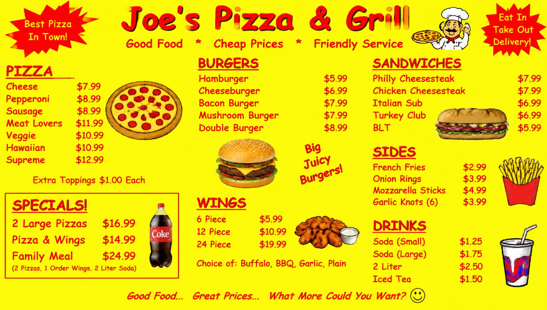 Digital menu board — outdated design