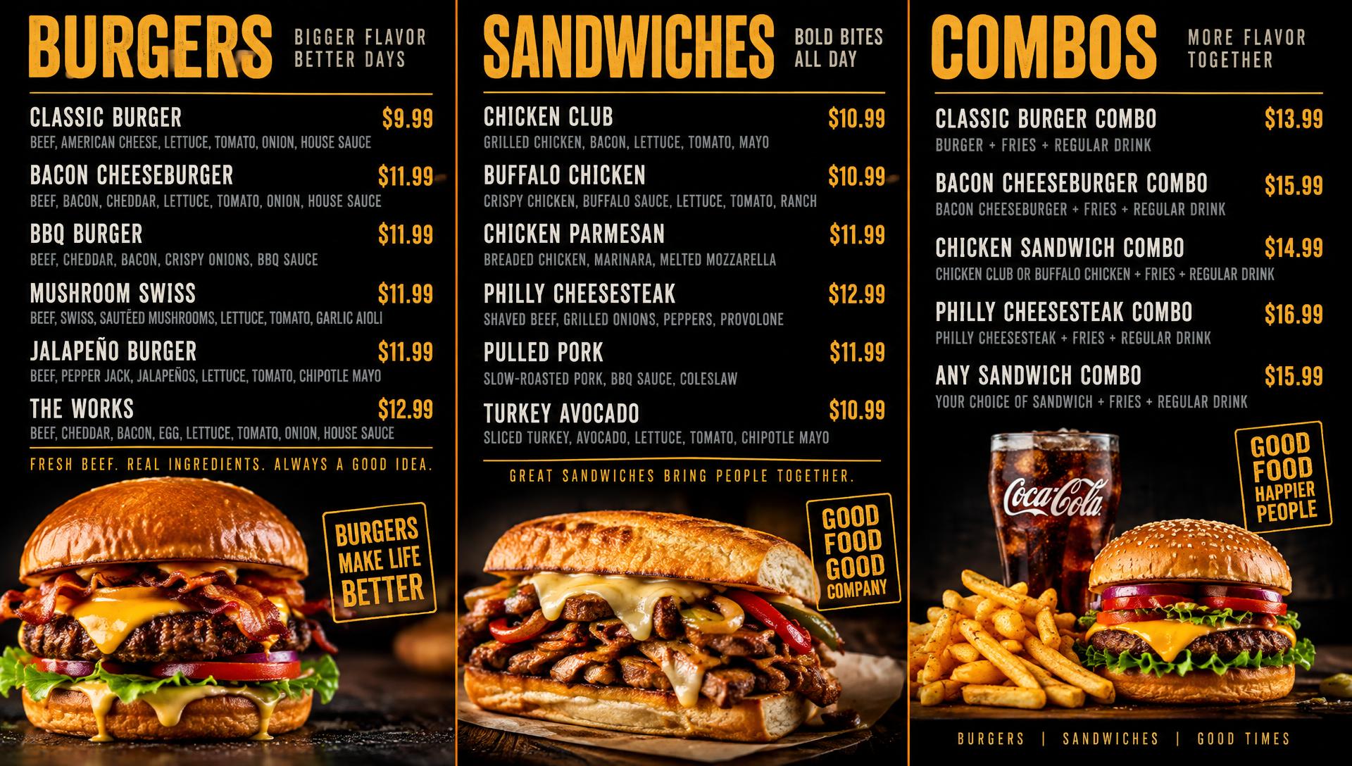 Burger Shop Triple Screen