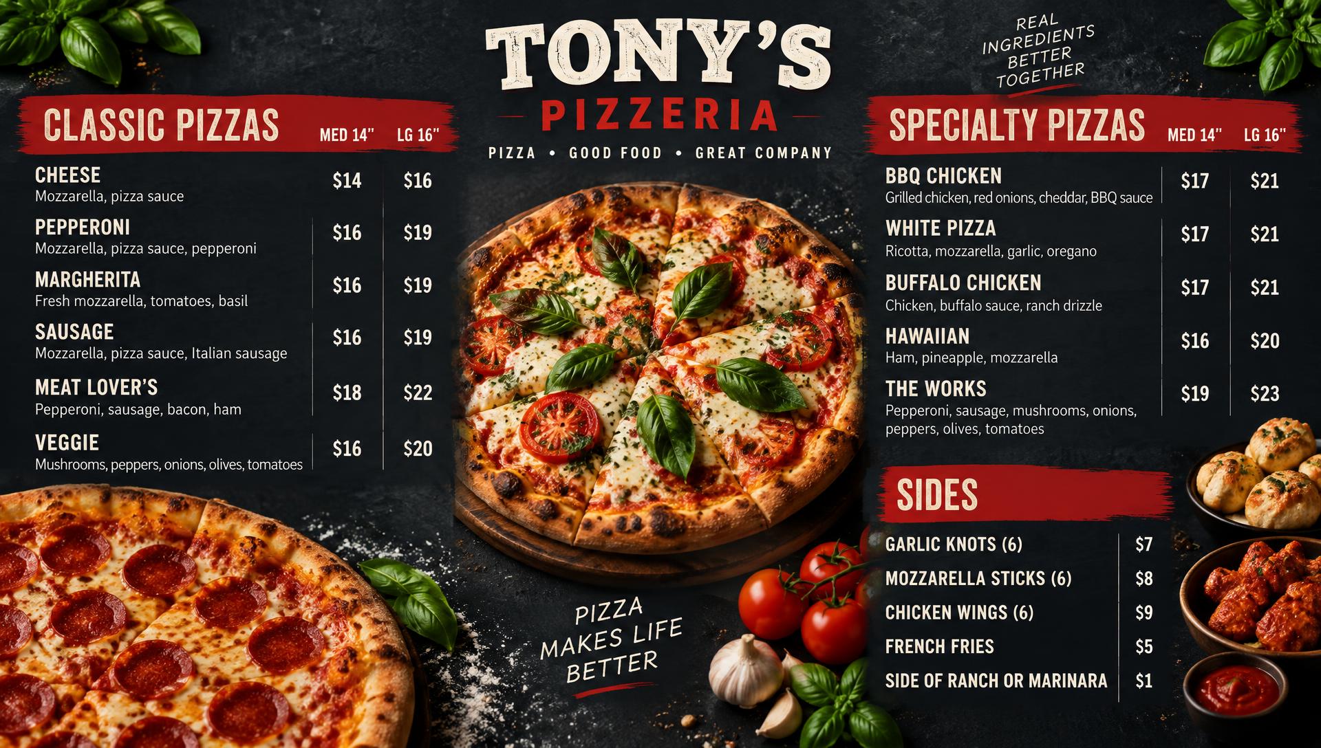 Pizzeria Menu Board