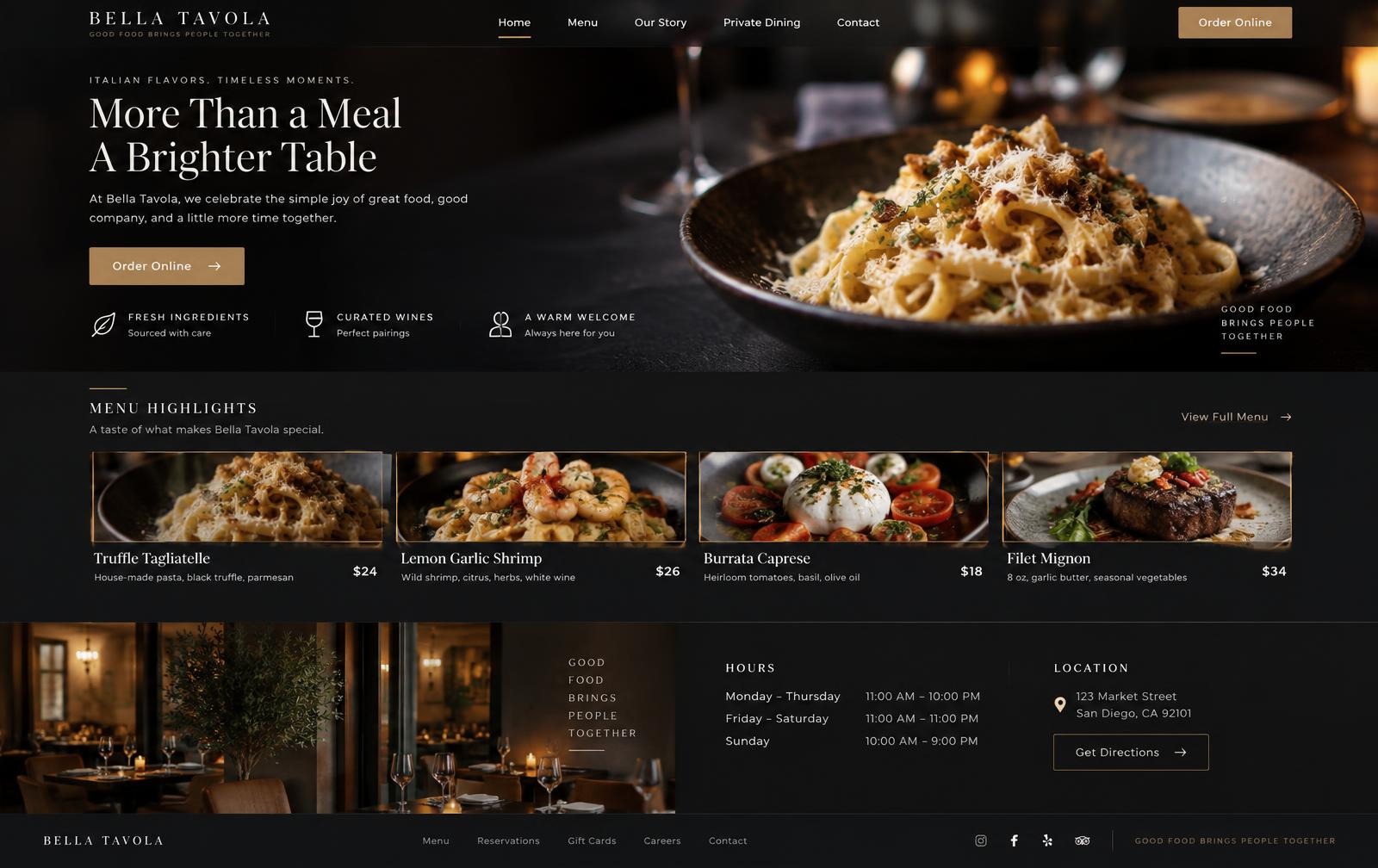 Italian Restaurant Website